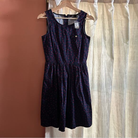 The Limited Polka Dot Sleeveless Skater Mini Dress Short Blue Red NWT Size 0 - Picture 1 of 4